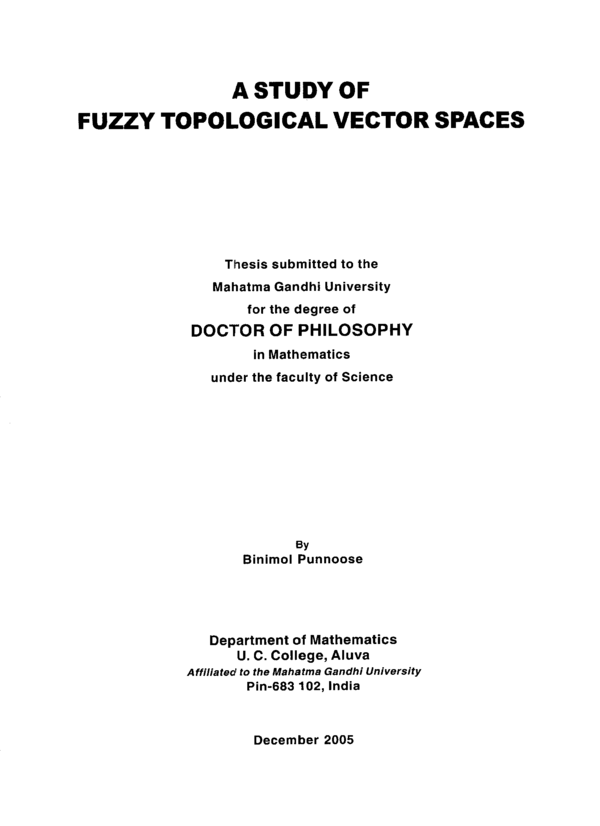 Phd thesis fuzzy
